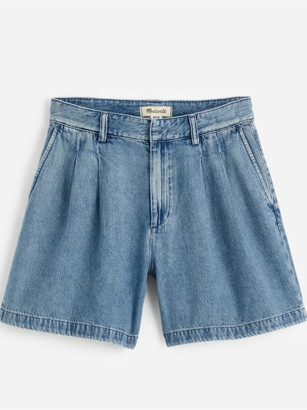 Madewell Pleated Trouser Short in Robertson Wash: Airy Denim Edition Sz 31